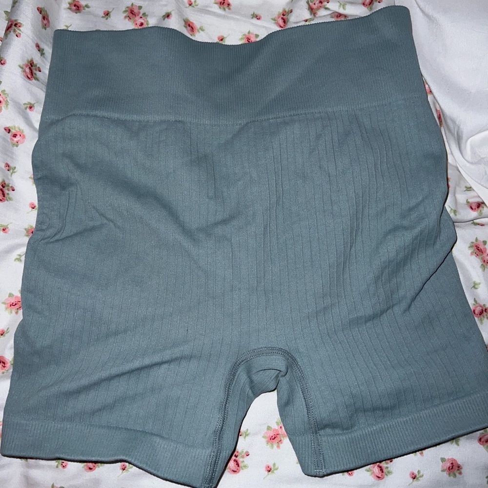 Teal biker shorts